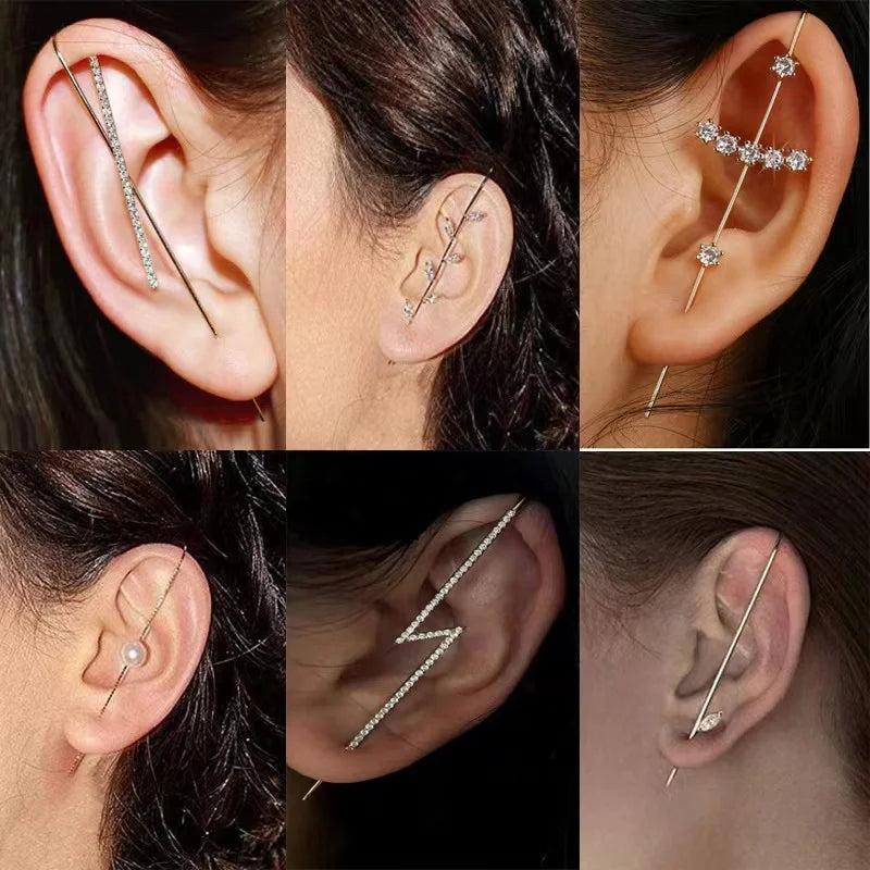 CZ Hook Earring For Women Plated Brass Cartilage Piercing Jewelry