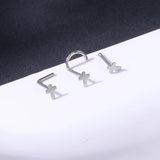 10PCS Heart Moon Nose Stud Women Stainless Steel Nose Piercing Ring