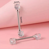 Miqiao Zircon Flower Nipple Rings Stainless Steel Jewelry
