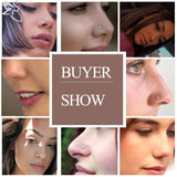 ZS 4PCS Titanium Nose Stud 2/3MM Crystal Nose Ring Septum Piercing