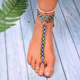3 PCS Crystal Bohemian Woven Anklets for Women