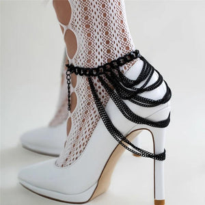 Gothic Multilayer Chain Anklets High Heel Barefoot Sandals Foot Jewelry