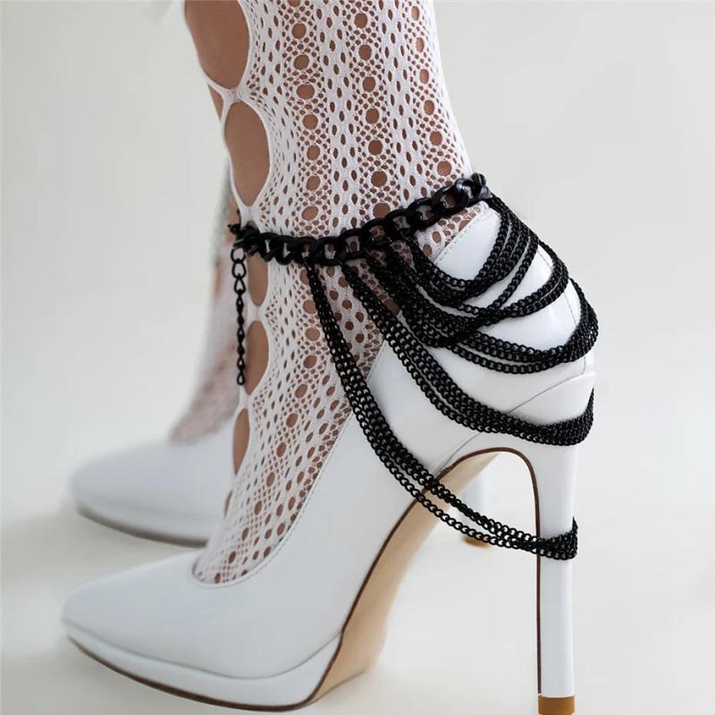 Gothic Multilayer Chain Anklets High Heel Barefoot Sandals Foot Jewelry