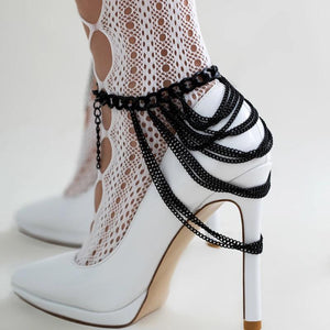 Gothic Multilayer Chain Anklets High Heel Barefoot Sandals Foot Jewelry