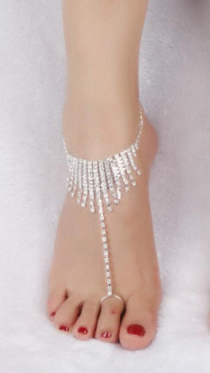 Rhinestone Wedding Barefoot Sandal Ankle Bracelet Foot Jewelry