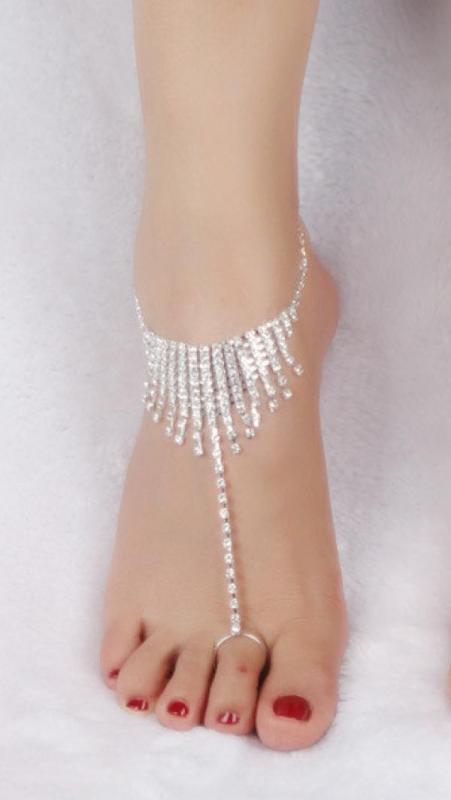 Rhinestone Wedding Barefoot Sandal Ankle Bracelet Foot Jewelry