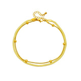 316L Stainless Steel Double-Layer Anklets For Women Girl Leg Chain Waterproof