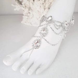 Stonefans Bohemia Beach Rhinestone Barefoot Anklet Sandal