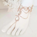 Stonefans Bohemia Beach Rhinestone Barefoot Anklet Sandal