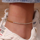 Stainless Steel PVD Plating Rhinestone Anklets