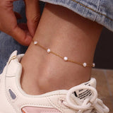 Stainless Steel PVD Plating Rhinestone Anklets