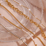Stainless Steel PVD Plating Rhinestone Anklets