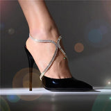 Full Crystal High Heel Anklet for Women