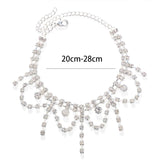 Stonefans Bohemian Rhinestone Tassel Anklet Bracelet Women Foot Chain