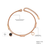 Bohemia Rose Plated Double Layer Acrylic Circle Anklets A20017