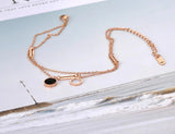 Bohemia Rose Plated Double Layer Acrylic Circle Anklets A20017