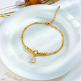 316L Stainless Steel Heart Anklets For Women, Non-fading Jewelry
