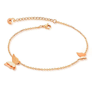 Butterfly Charm Anklet Bracelet for Women Retro Ankle Jewelry