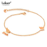 Butterfly Charm Anklet Bracelet for Women Retro Ankle Jewelry
