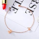 Butterfly Charm Anklet Bracelet for Women Retro Ankle Jewelry