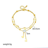 316L Stainless Steel Heart Love Anklets Multi-layer Chains