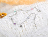Bohemia Pearl Crystal Stone Charm Anklet Stainless Steel
