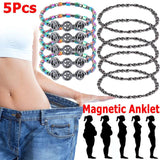 5Pcs Magnetic Weight Loss Anklet Bracelet Gallstone Slimming Acupoints Therapy