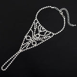 Rhinestone Slave Anklet Chain Silver Plated Foot Anklets for Women