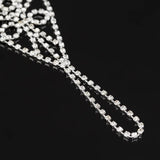 Rhinestone Slave Anklet Chain Silver Plated Foot Anklets for Women