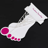 Rhinestone Slave Anklet Chain Silver Plated Foot Anklets for Women