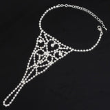 Rhinestone Slave Anklet Chain Silver Plated Foot Anklets for Women