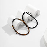 Men's Tiger Eye Stone Adjustable Anklet Hand-woven Foot Chain