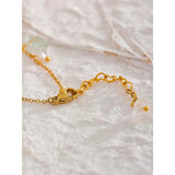 Stone Pearls Chain Steel Anklet Women Waterproof Foot Jewelry