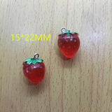 10Pcs Resin Strawberry Charm Red Fruit Charms Pendant DIY decoration