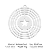 5pcs Stainless Steel Planet DIY Charm Pendant Aliens Jewelry Finding