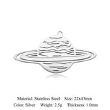 5pcs Stainless Steel Planet DIY Charm Pendant Aliens Jewelry Finding