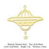 5pcs Stainless Steel Planet DIY Charm Pendant Aliens Jewelry Finding