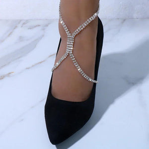Stonefans Rhinestone Anklet Bracelet Beach Women Crystal