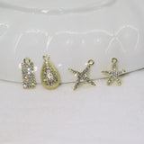 6pcs Star Sea Star Rhinestone Coin Jewelry DIY 2 Colors