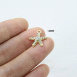 6pcs Star Sea Star Rhinestone Coin Jewelry DIY 2 Colors