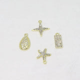6pcs Star Sea Star Rhinestone Coin Jewelry DIY 2 Colors