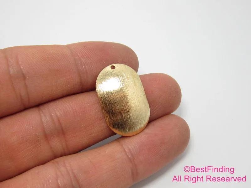 20pcs Arched Oval Brass Charms, Textured Earring Charms, 25x15mm - R2163
