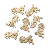 6pcs Raw Brass Mini Jumping Cat Charms Pendant DIY Bracelet Necklace Jewelry