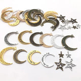 Vintage Alloy Sun Moon Star Pendant Charm for Jewelry Making