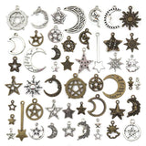 Vintage Alloy Sun Moon Star Pendant Charm for Jewelry Making