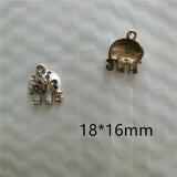 10pcs Elephant Enamel Charm Pendants for DIY Jewelry