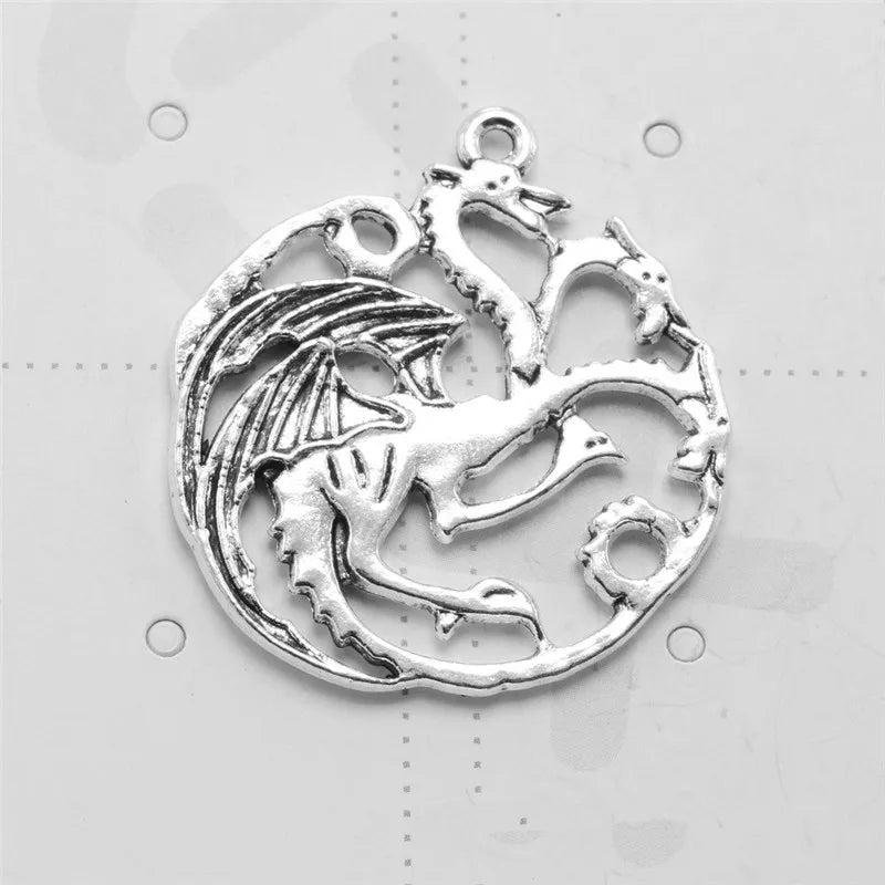 10pcs Vintage Dragon Charm DIY Jewelry Making Pendant Necklace Accessories