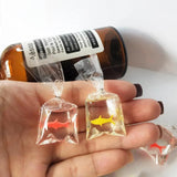 10pcs Resin Goldfish Charms in Water Bag Pendant DIY Material