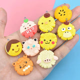 10Pcs Cartoon Biscuit Resin Charms for DIY Jewelry Making