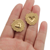 10pcs Raw Brass Heart Charms Pendant For DIY Bracelets Necklace